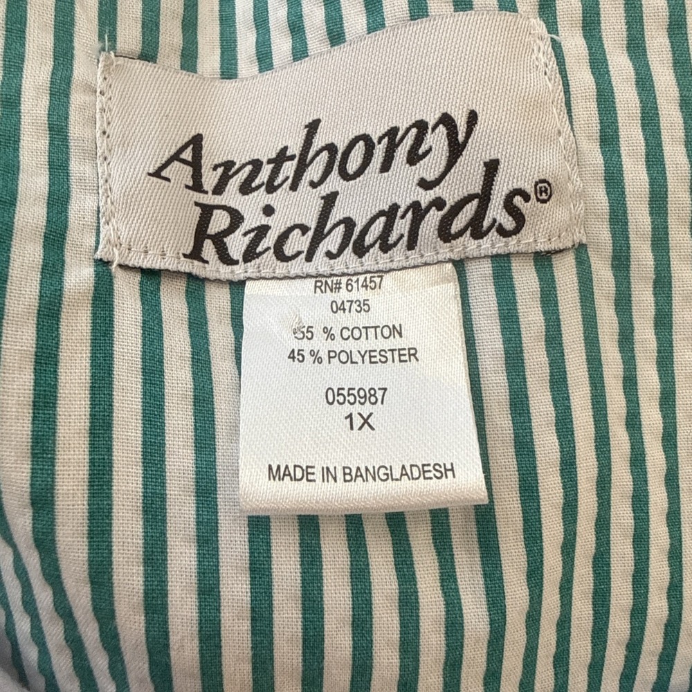NWOT Anthony Richards Green Striped House Dress Housecoat Nightgown Mumu Sz 1X - Picture 6 of 7